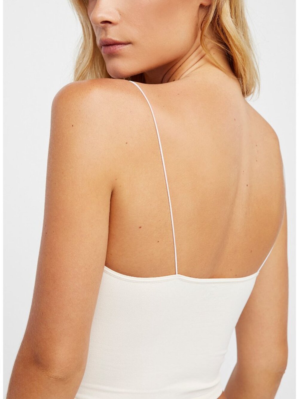 Free People Cream Ribbed Cropped Tank Top - Picture 3 of 5